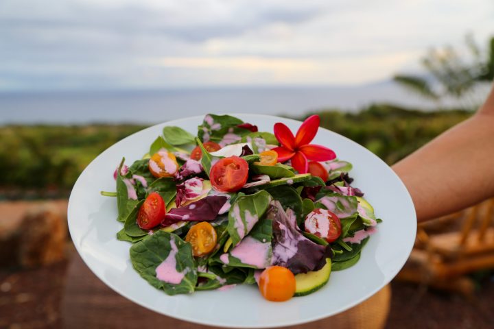 a plate of food on a table